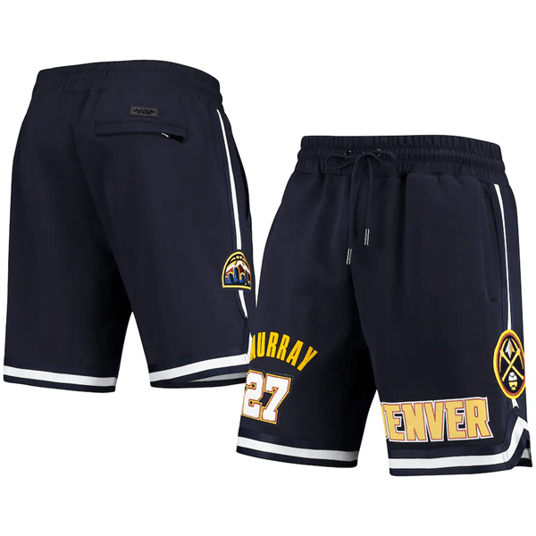 Men's Denver Nuggets #27 Jamal Murray Navy Shorts Men's Denver Nuggets #27 Jamal Murray Navy Shorts